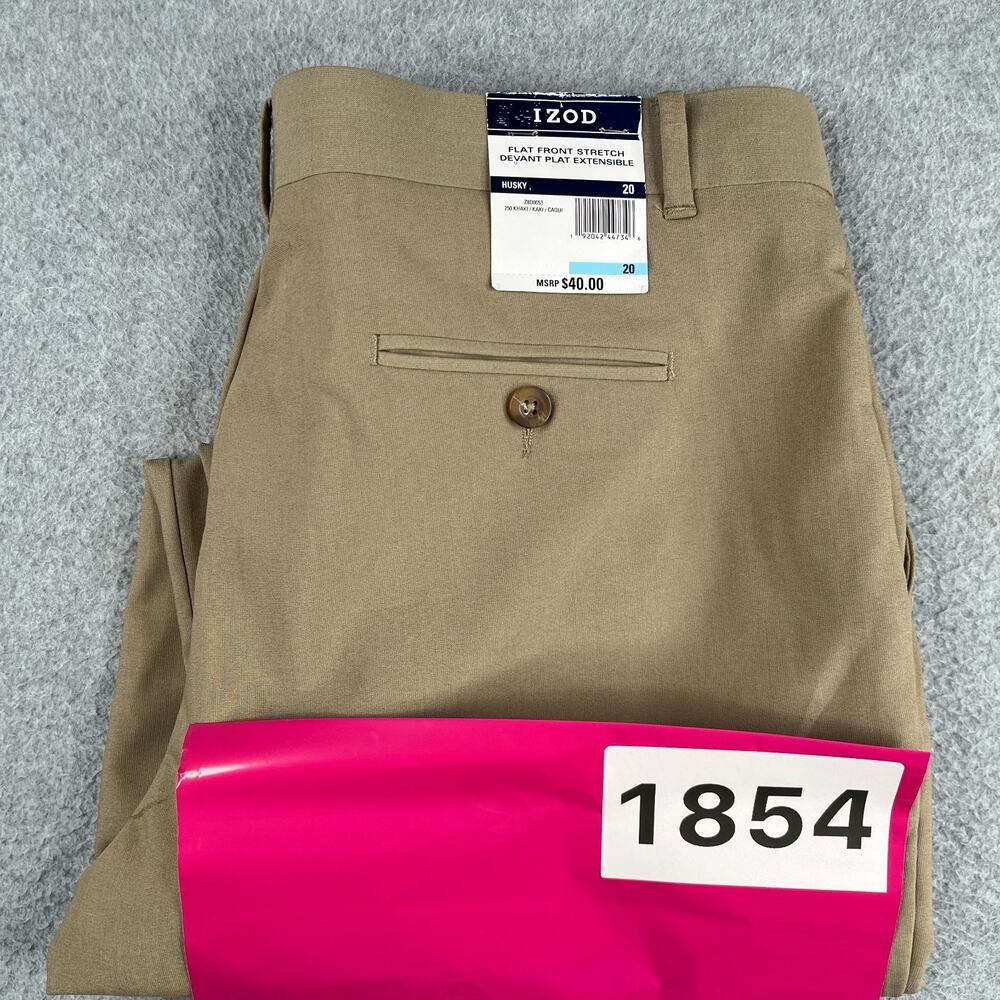 IZOD Flat Front Stretch Khaki Pants Womens Size 20 New NWT